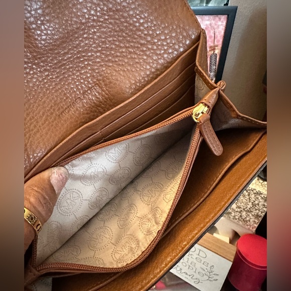 GUC Michaels Kors Fulton Brown Leather Flap CONTINENTAL Wallet - Picture 9 of 12